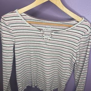 Colorful striped long sleeve shirt